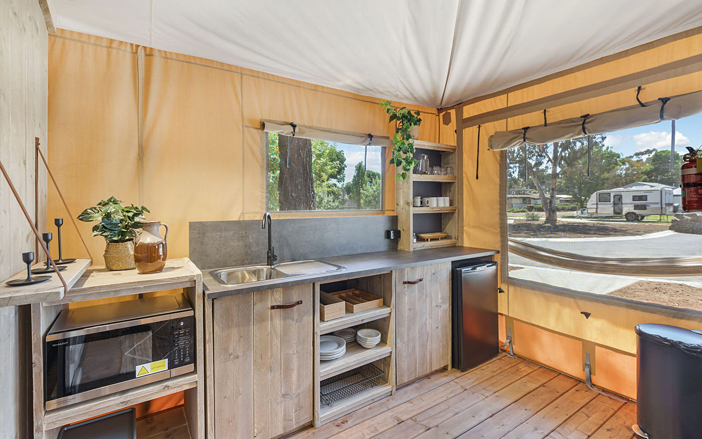 Luxury Glamping Tent Kitchen